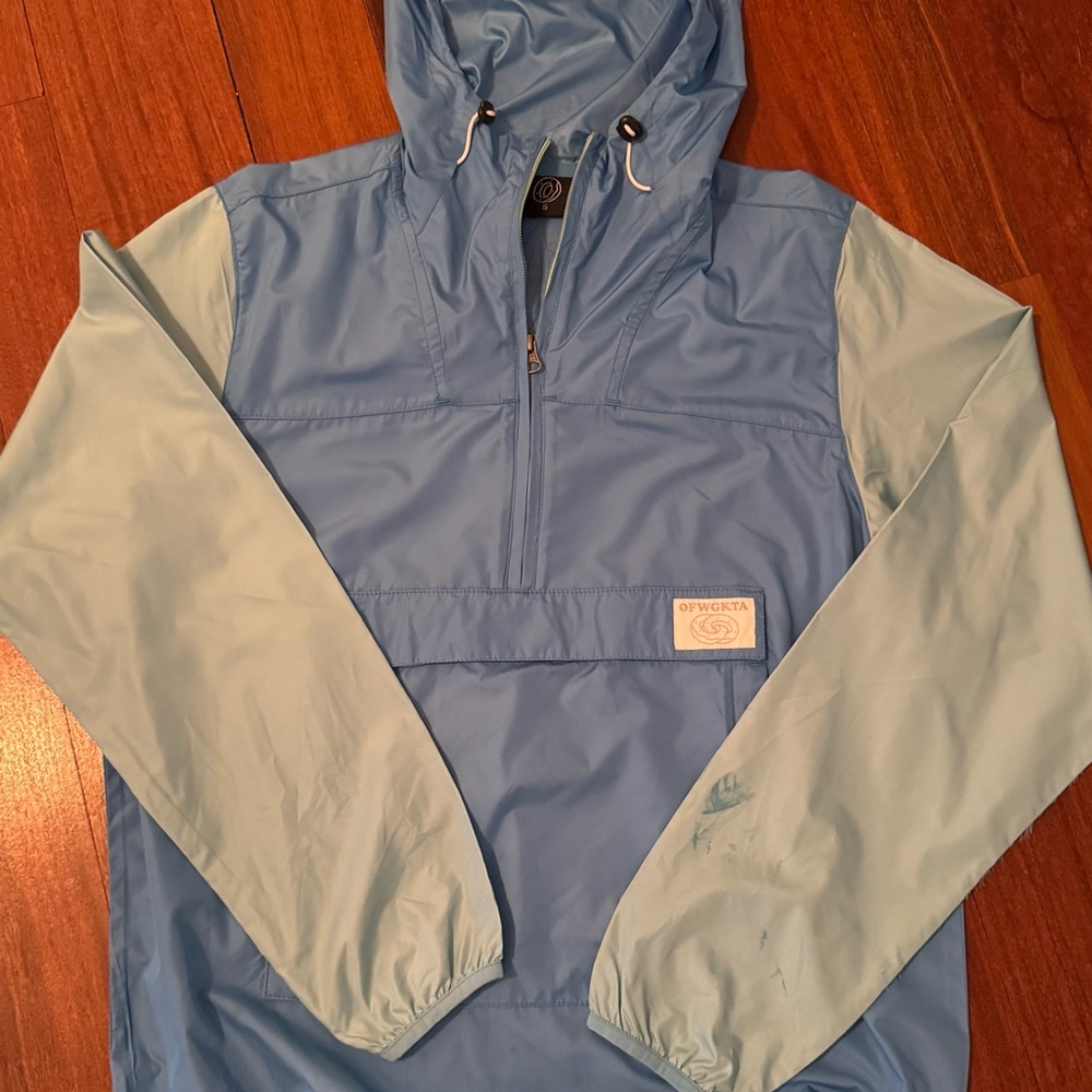 ODD FUTURE Blue pullover windbreaker-discoloration on sleeve-present @ purchase